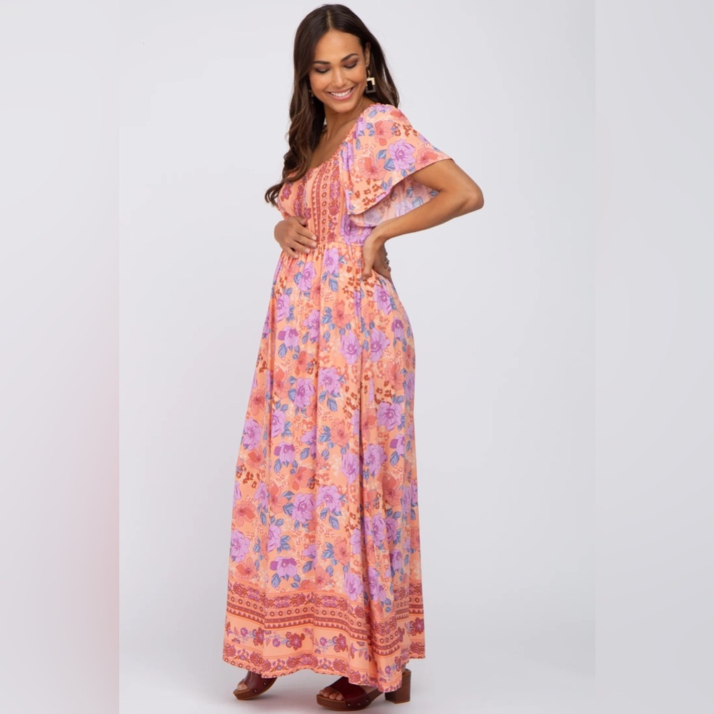 PinkBlush Tropical Summer Maxi Dress Pockets - Picture 6 of 6